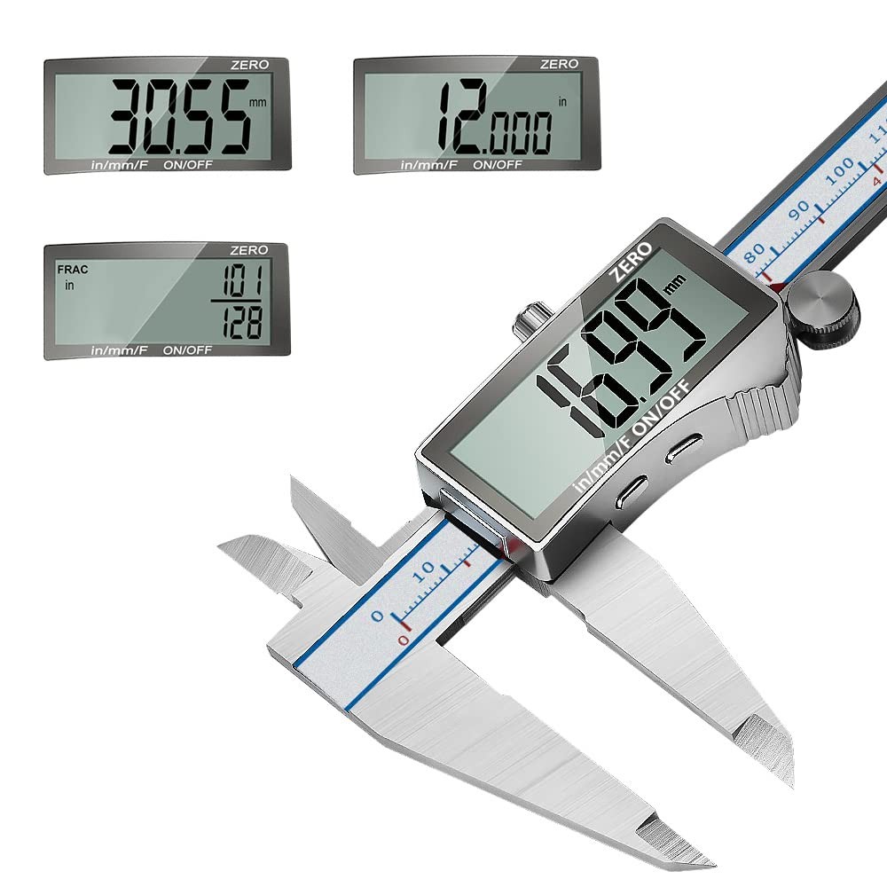 Digital Calipers, 6" Vernier Caliper- Electronic Micrometer with Large LCD Sc...