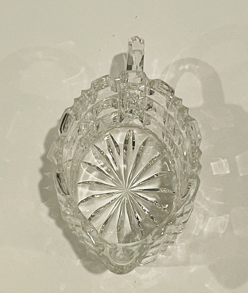 Leaf Crystal Irish Creamer Small Oval Shape With Handle