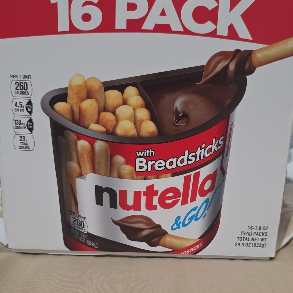 Nutella & Go! Hazelnut Spread with Breadsticks 16 Pack, 29.3 oz Total