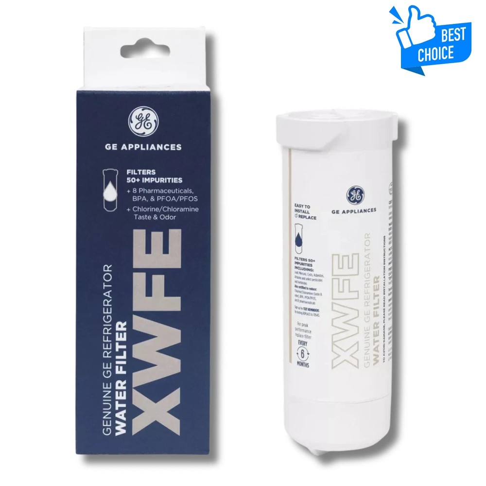 GE XWFE Refrigerator Water Filter, Genuine Replacement Filter