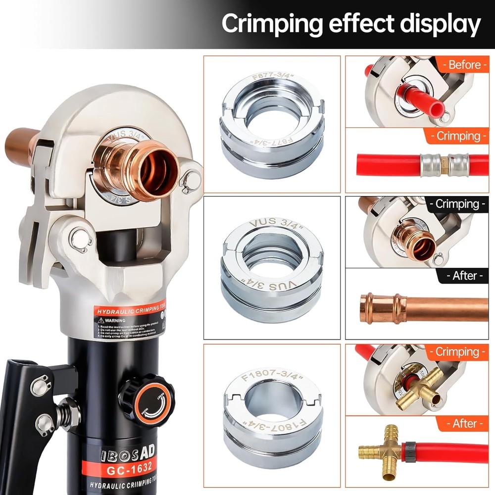 Hydraulic Pipe Fittings Crimper Tool with Various Sized Dies