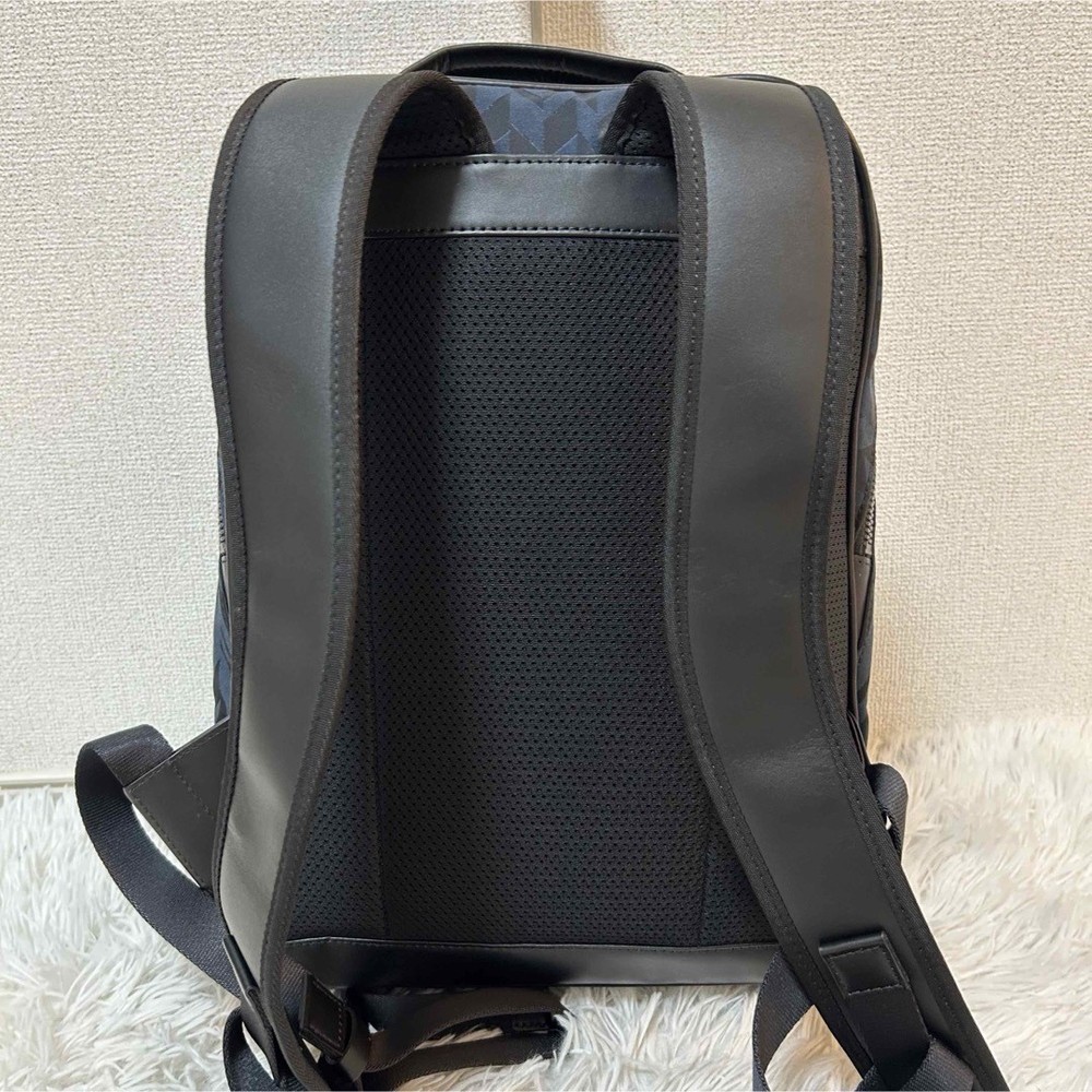 Fujitaka Backpack Geometric Pattern Large Capacity Navy New With Tag From Japan