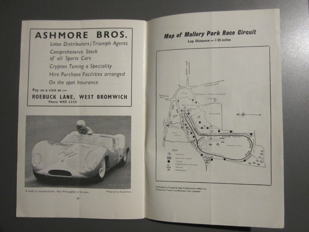BRSCC Mallory Park Easter Monday 30 March 1964 programme