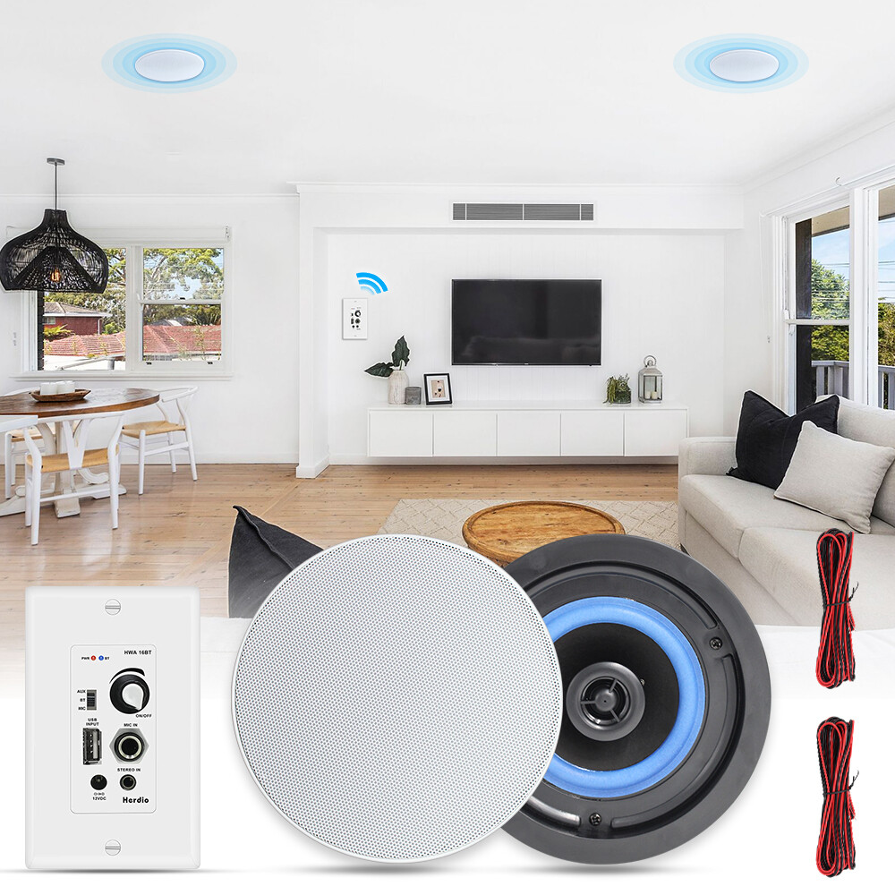 Herdio 4 Ceiling Speakers +4 Channel Bluetooth Amplifier Theater System