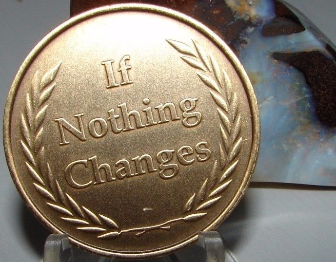 Alcoholics Anonymous AA NA If Nothing Changes Bronze Medallion Coin Chip Token
