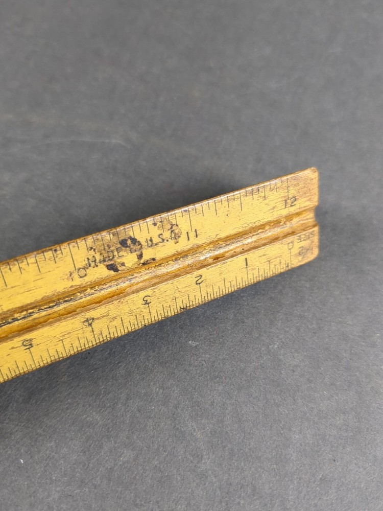 Dietzgen Wooden 3-Sided Triangular Scale Drafting Ruler USA VTG