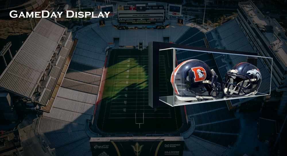 Framed Acrylic Wall Mount Double Mini Helmet Display UV Protecting Secure Mount