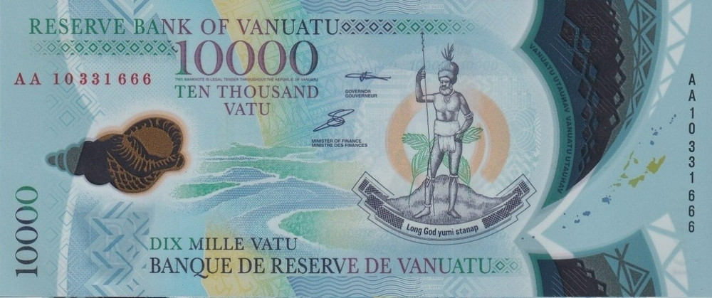 Vanuatu 10000 Vatu 2010 P 16 Polymer UNC Commemorative AA First Prefix