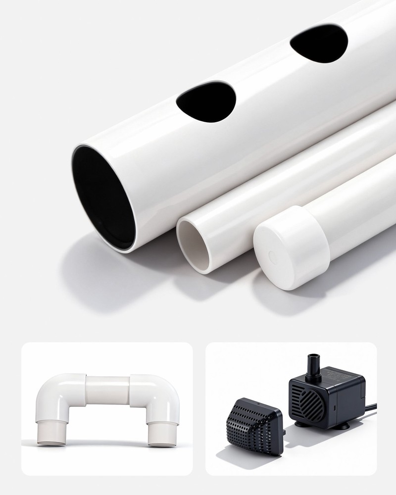 VEVOR UPVC Hydroponics Growing System Kit 3-Tier 108 Sites Sun & Light Blocking