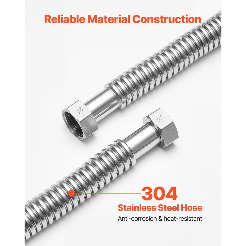 Uimoso 18-Inch Water Heater Flex Connector Kit for Kitchen Use