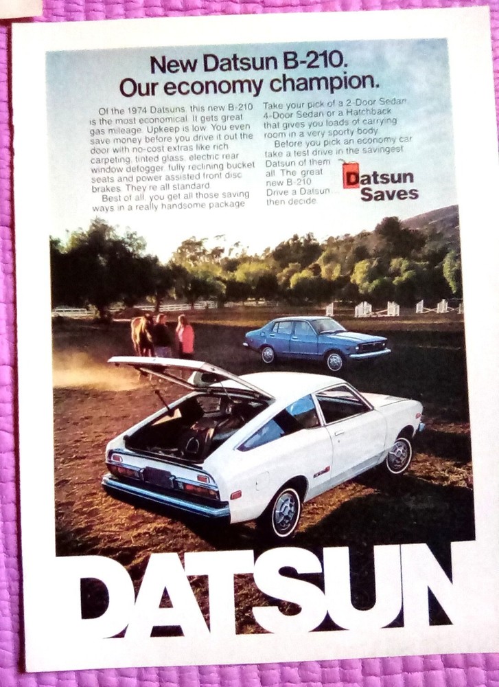 1974 Datsun B-210 Print Ad
