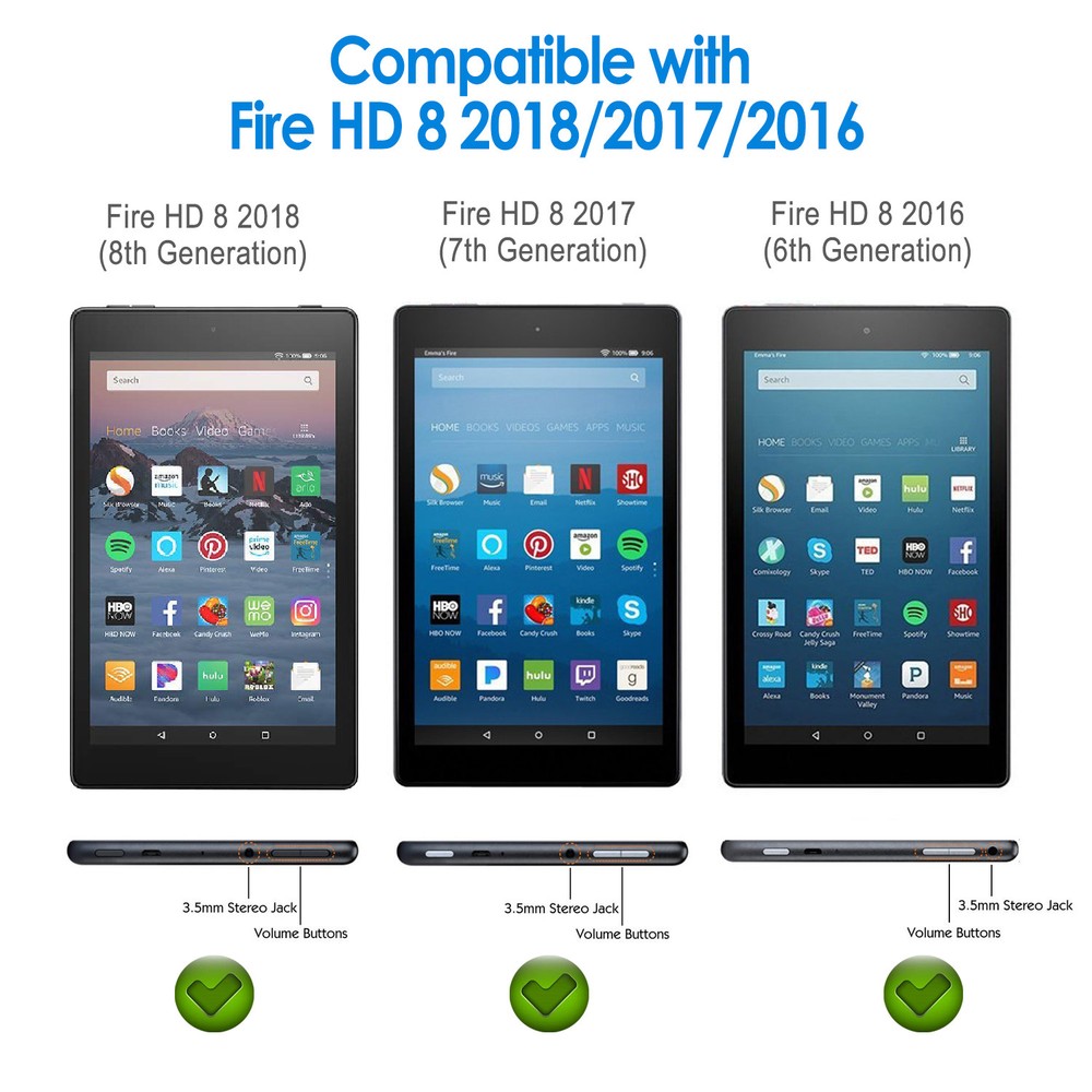 JETech Screen Protector for Amazon Fire HD 8 (2018, 2017 and 2016 Model)