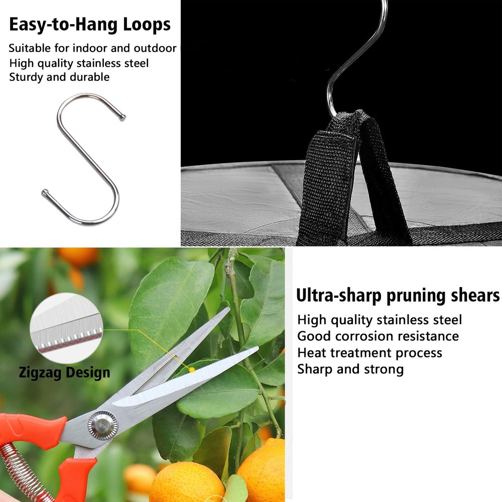 Herb Drying Rack, Breathable Mesh, 8 Layers, Black, Nylon, Polyester, Hanging...