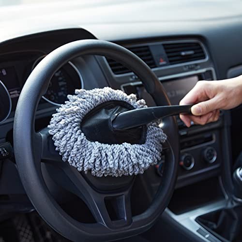 (3 Pack) Microfiber Car Duster Exterior Scratch Free, Extendable Medium Gray