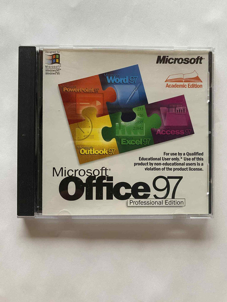 MICROSOFT OFFICE 97 Professional Edition (CD, 1997) with CD Key Code VERY GOOD