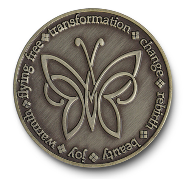 Antiqued Bronze "Keep It Simple" AA/NA/12 Step Recovery Program Coin /Token/Chip