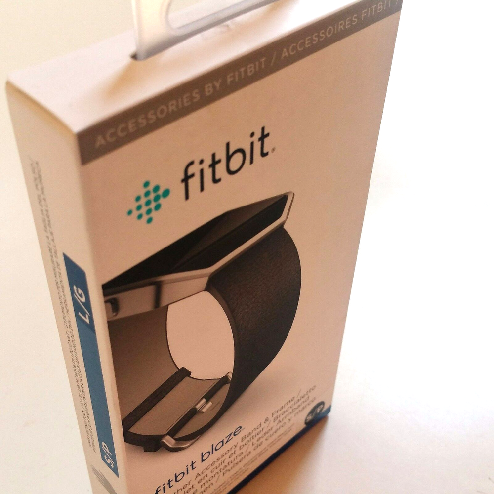 Fitbit Blaze Accessory replacement Leather Wrist Band & Frame Small Black OEM