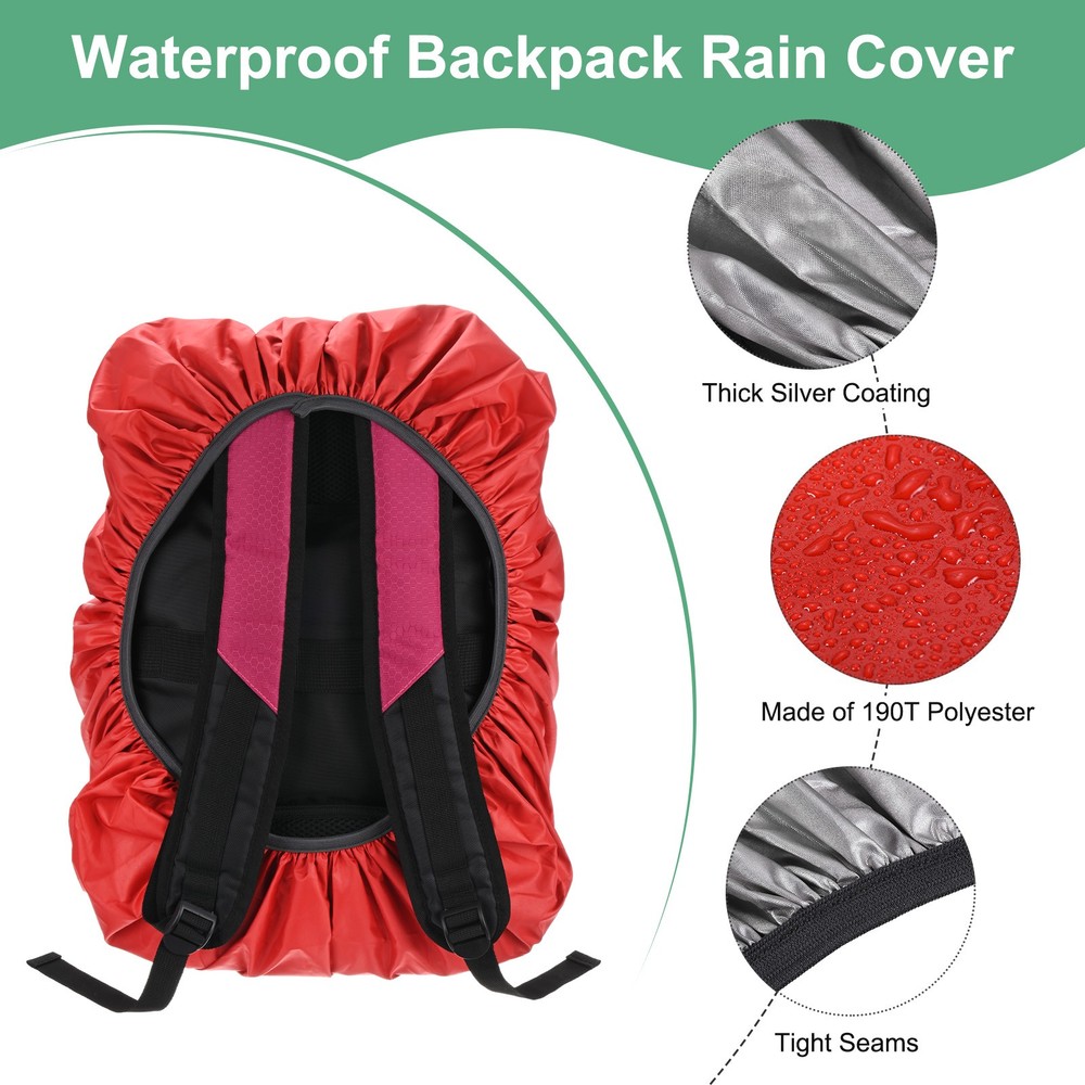 65L-75L Backpack Rain Cover with A Vertical Reflective Strap [Red]