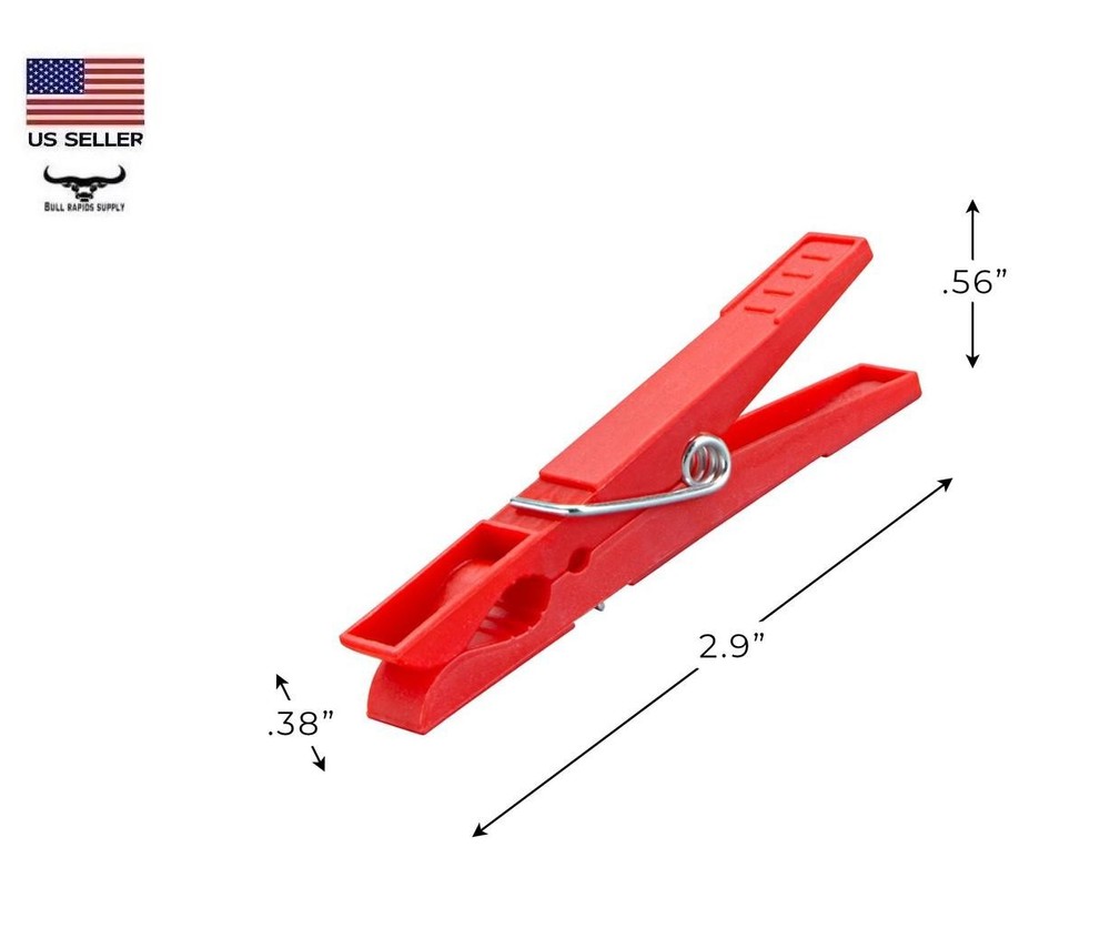 Smart Design 24 Pack Plastic Clothespins Laundry Spring Clips Red, White & Blue