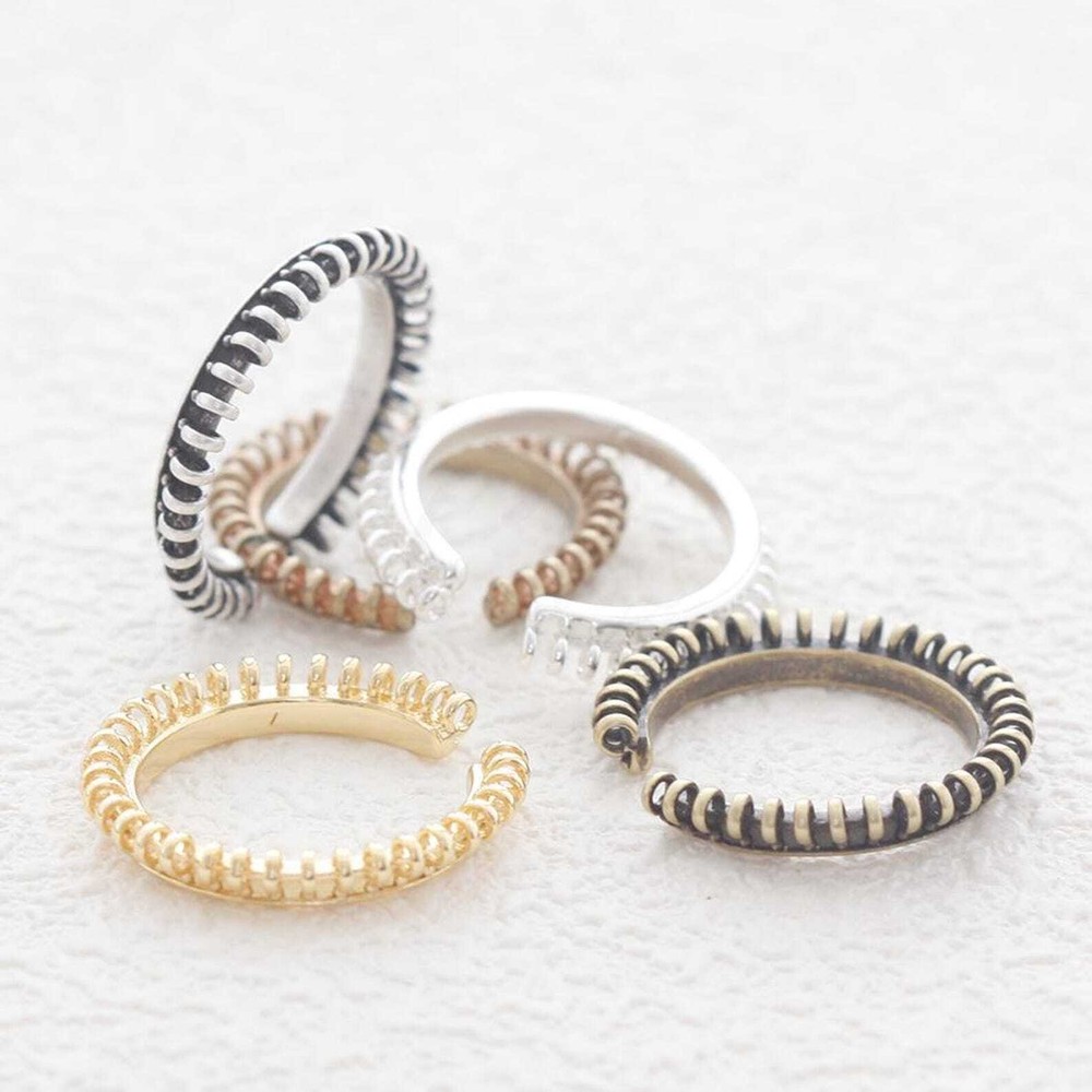 One Piece Solid Brass Ring Base-Finger Ring-Open End with Multiple Rings (4894C)