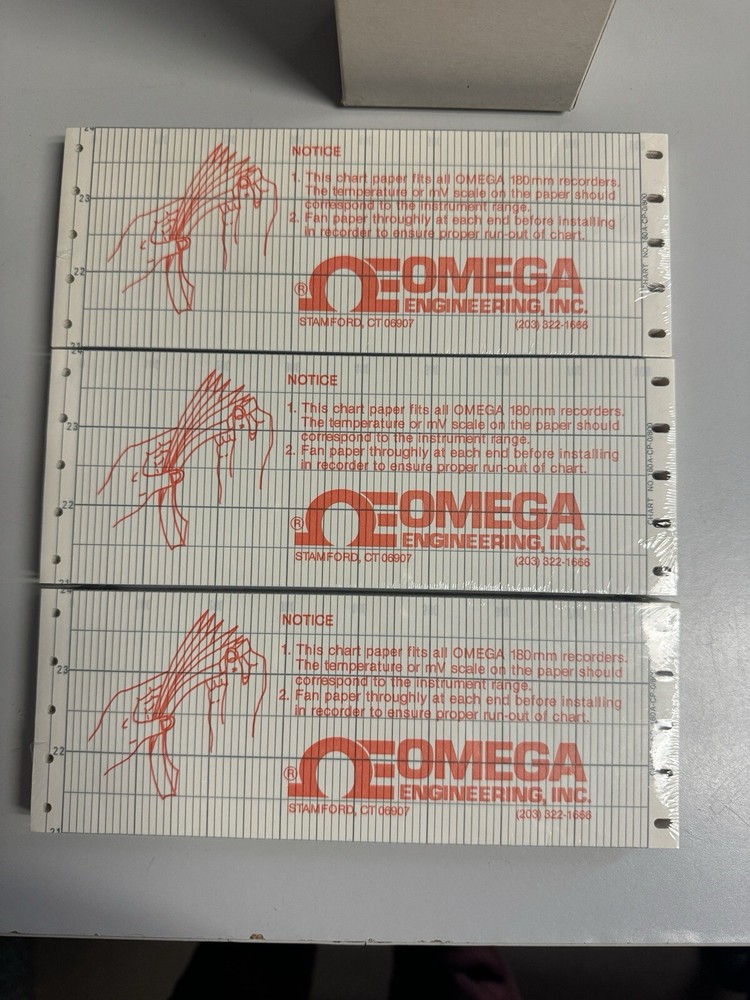 Omega 180A-CP-0-800 Linearized Chart Paper 3 Pack (item #143)