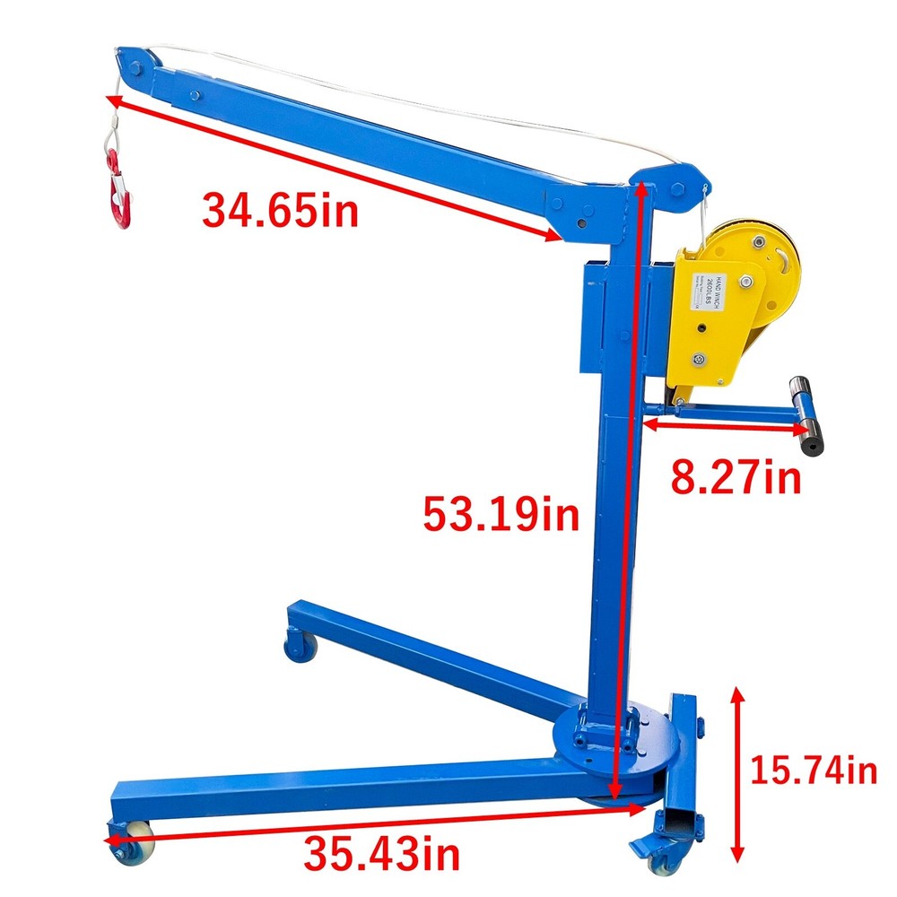 Folding Elevator 1100LBS Hand Lift Crane Hoist Winch