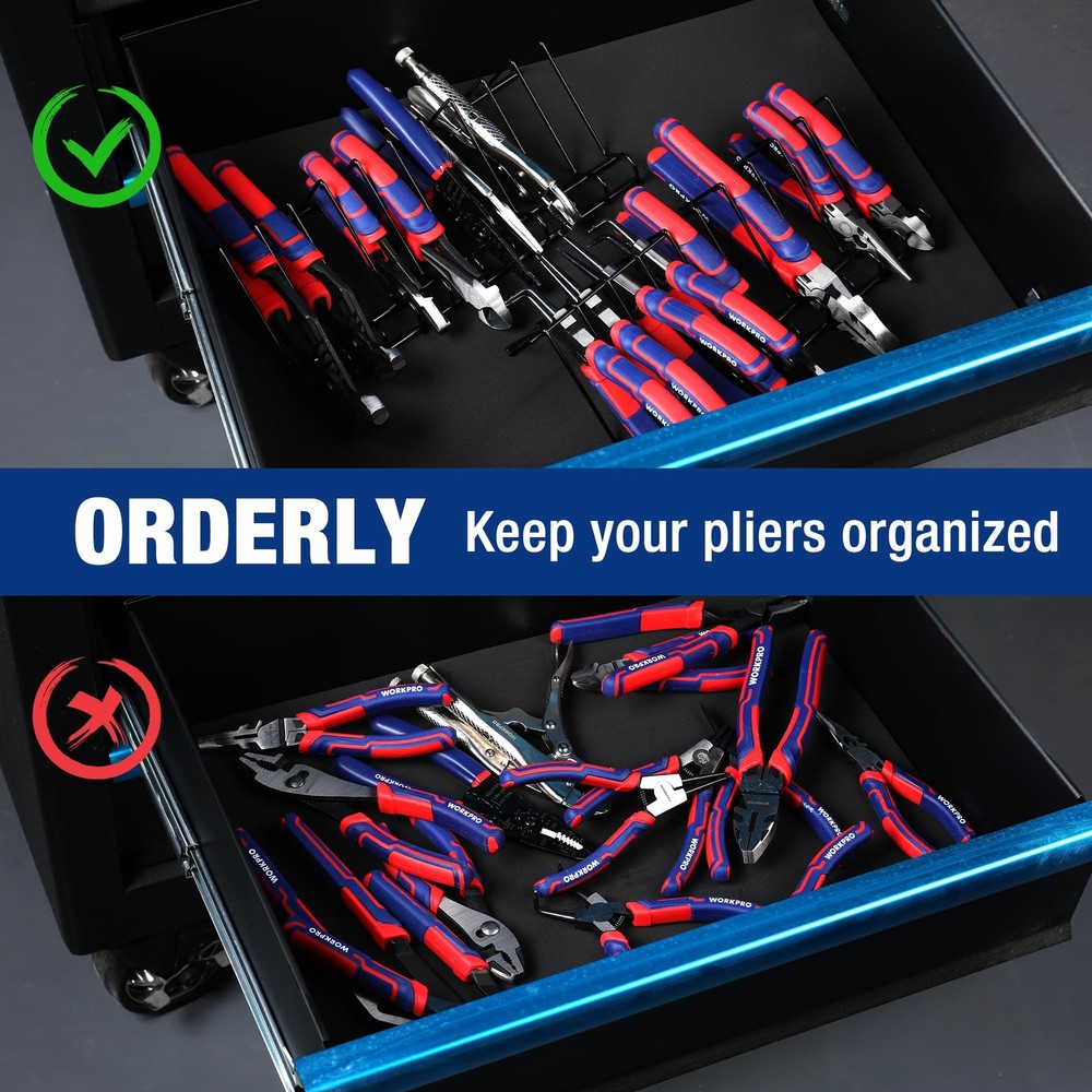 WORKPRO 2Pack Plier Organizer Rack Tool Box Storage Organization Holder 20 Slots