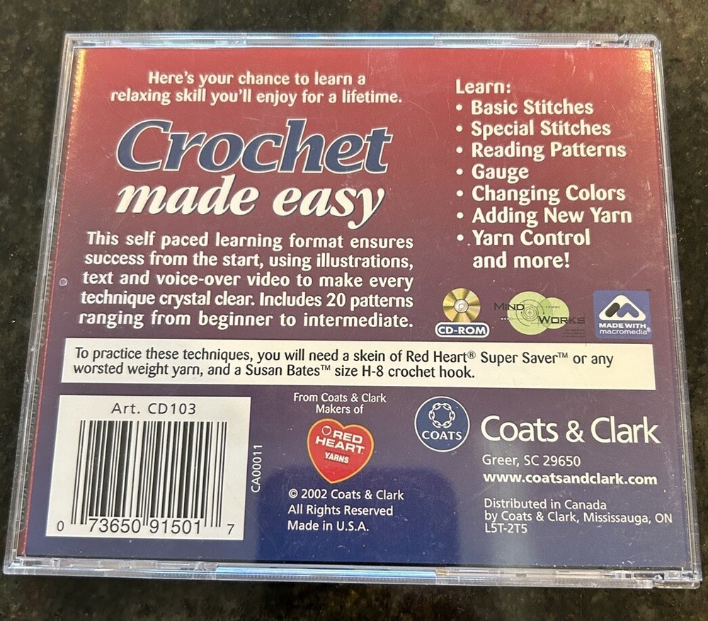 Coats & Clark Crochet Made Easy (CD-Rom, 2002) |
