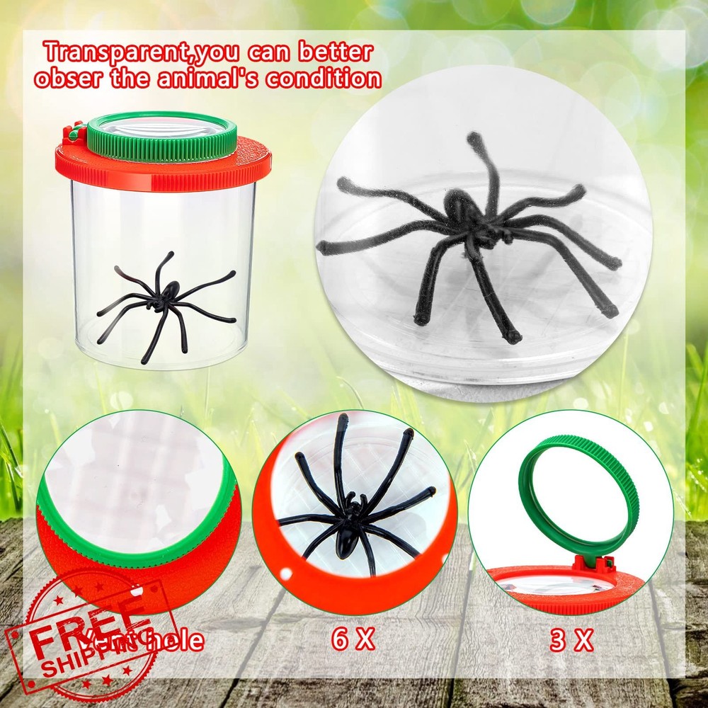 Bug Viewer for Kids 4PCS Insect Box Magnifier Critter Container Backyard Expl...
