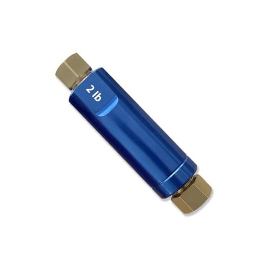 Residual Pressure Valve 2 LBS 3/8"-24 Input Threads Blue Anodized Blue 2 Pound