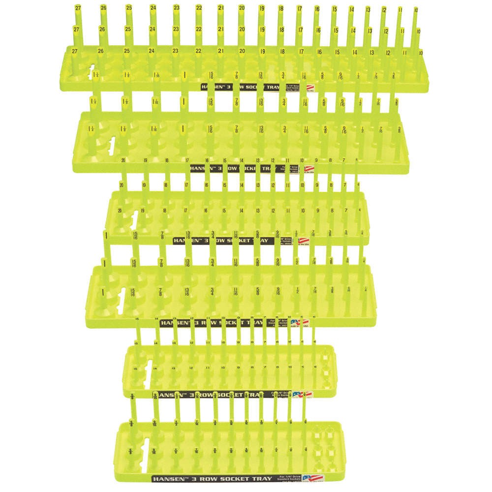 HANSEN 92016 Socket Tray Set,Yellow,Plastic 61CU34