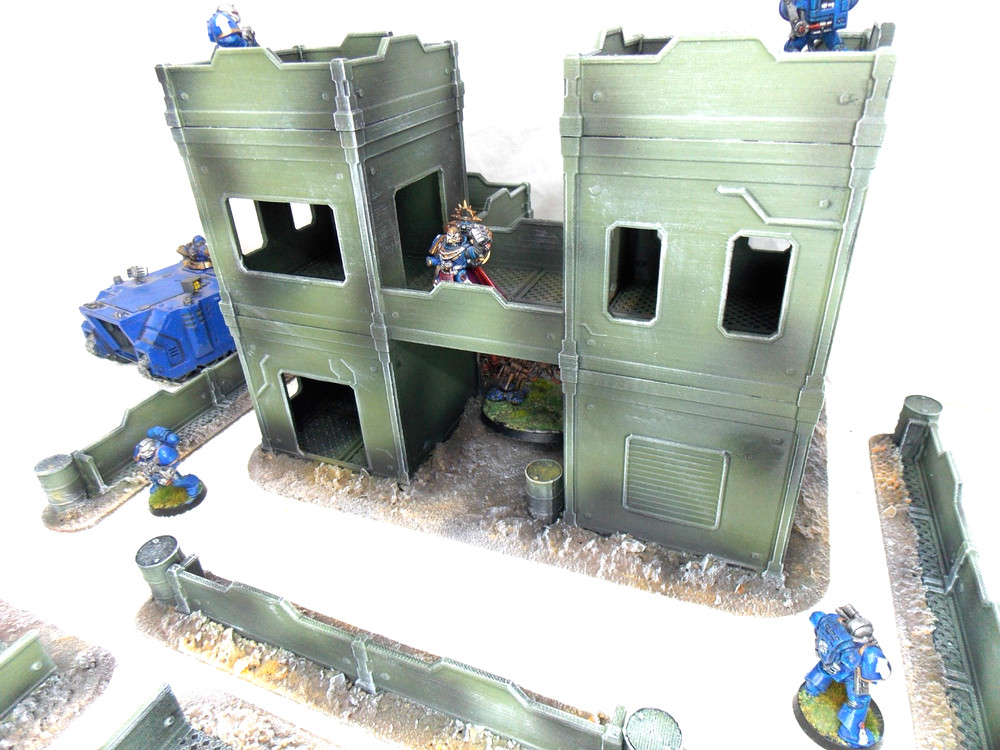 WARGAMING TERRAIN PAINTED 7 PIECE SET