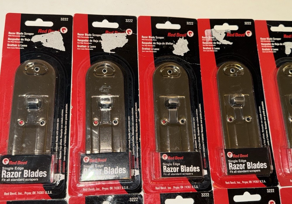 (10) RED DEVIL Razor Blade Scraper tool lot -each Includes 5 Razor Blades