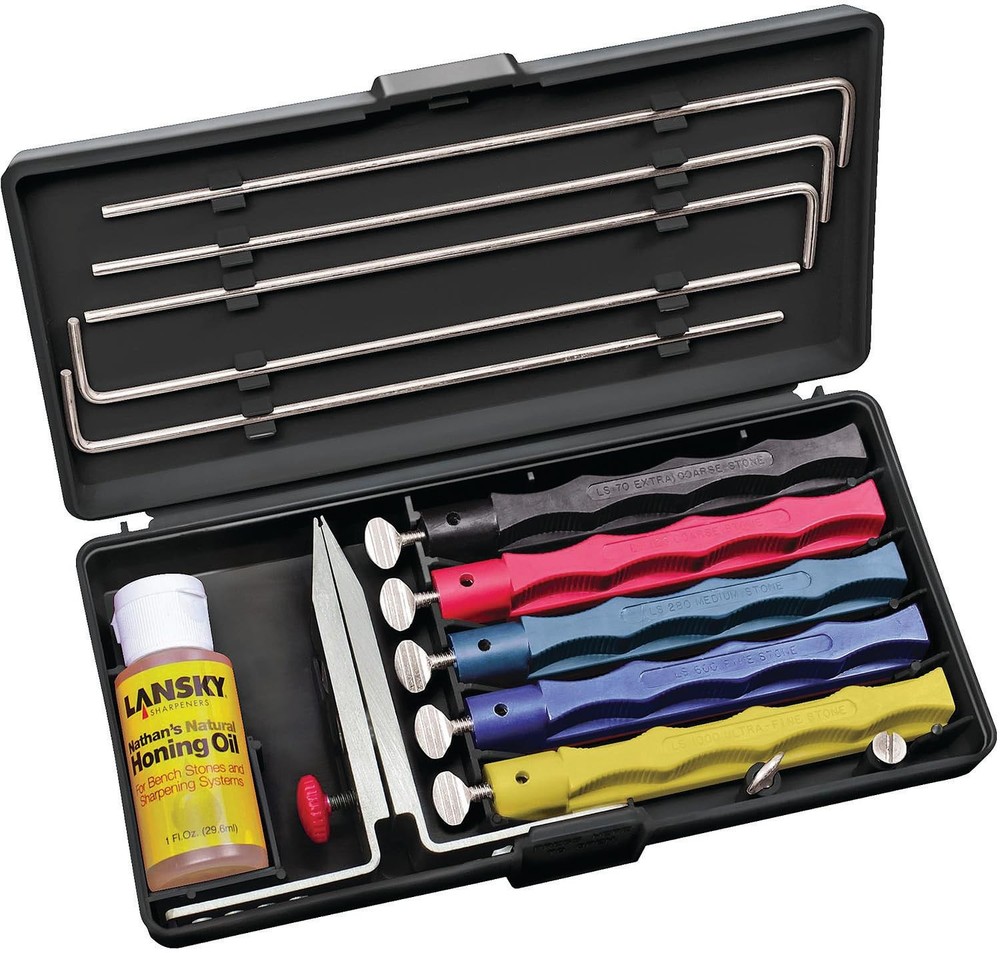 Lansky LKCLX 5-Stone Ceramic Knife Sharpener Deluxe System Kit