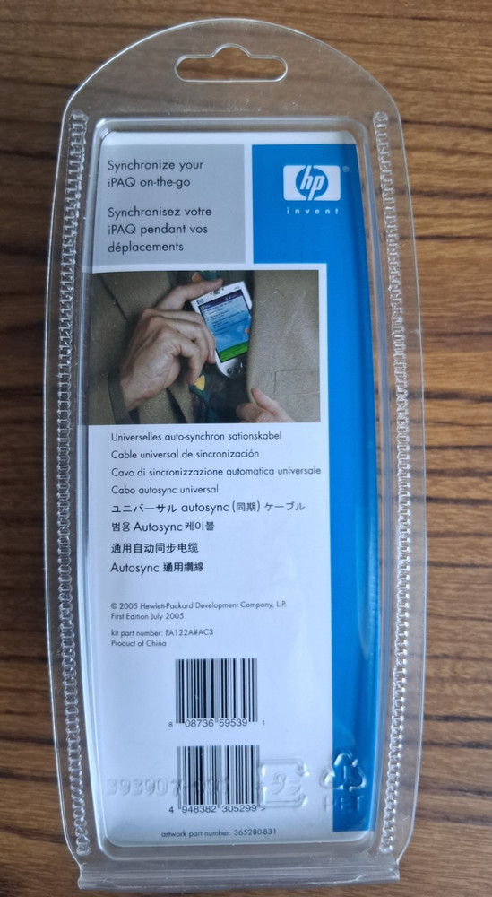 HP iPAQ Universal Autosync Sync Cable FA122A#AC3 New, Never Opened