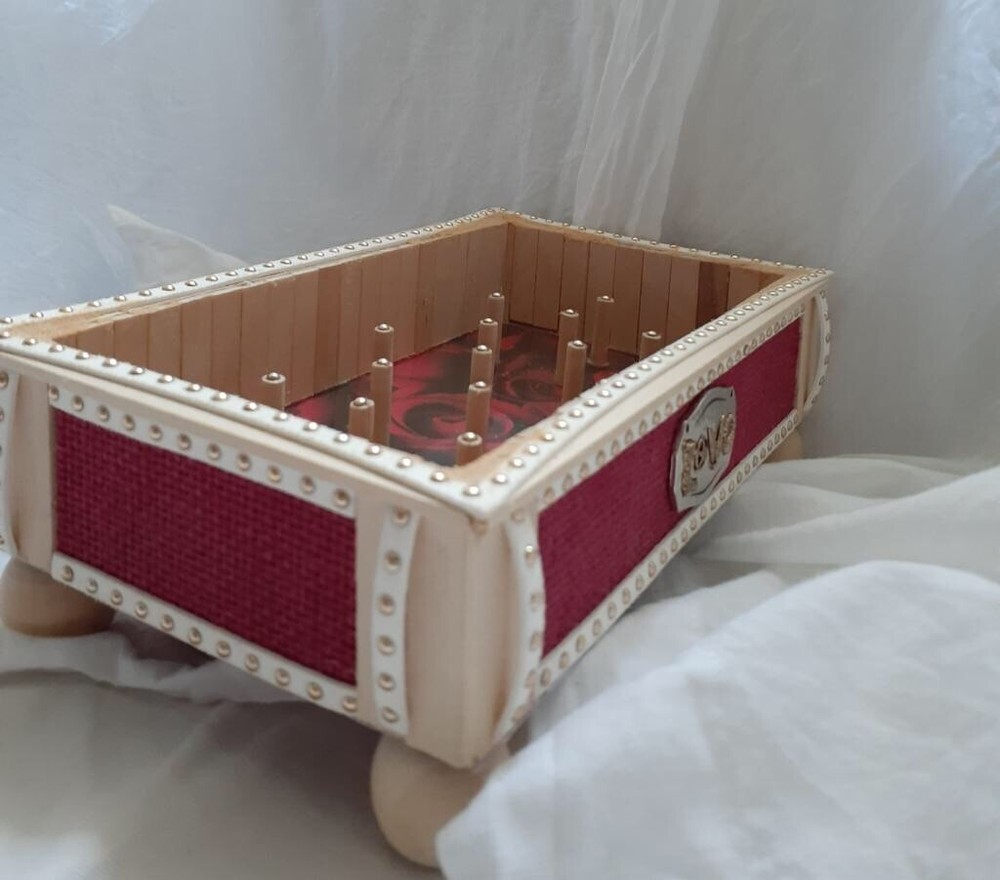 Wood Thread bobbin holder sewing room organizer , custom