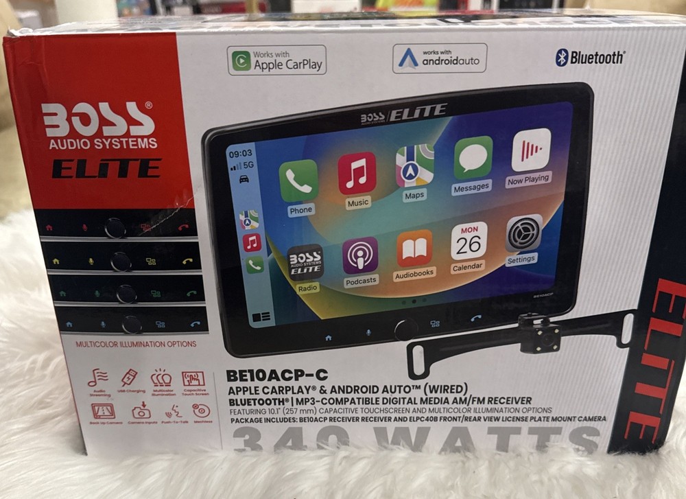 BOSS Audio Systems Elite BE10ACP-C Digital Multimedia Receiver + Backup Camera-O