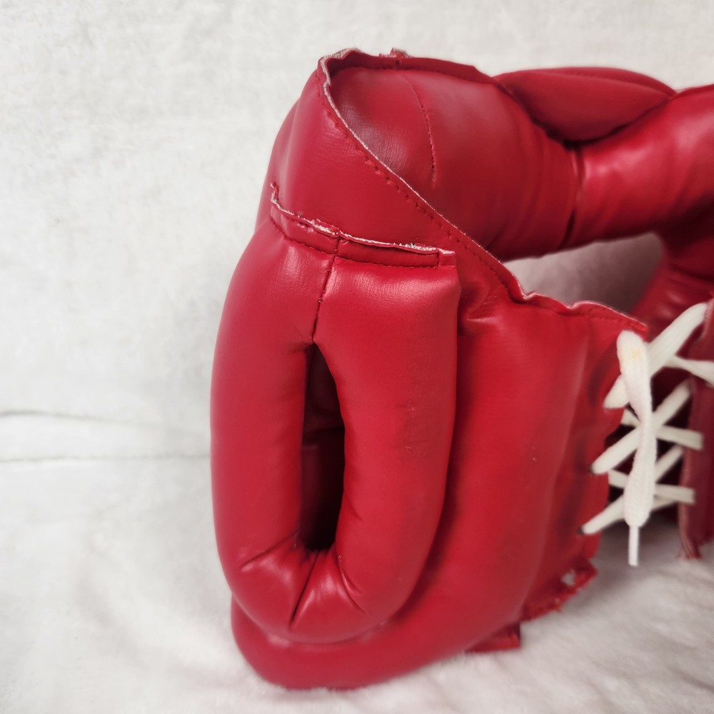 Boxing Training Face Protector Head Gear Padded Pad Red