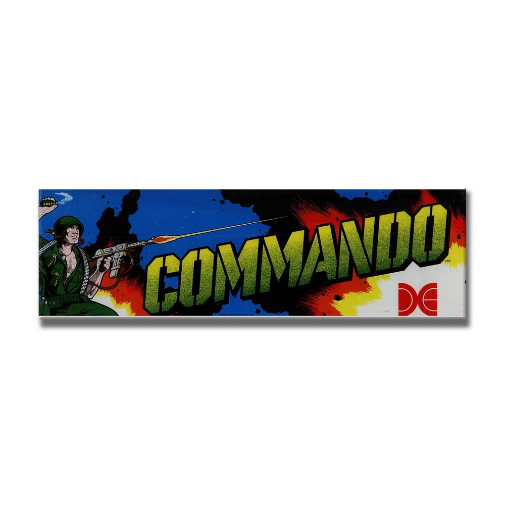 Commando Premium Arcade Marquee Insert Reproduction Header/Backlit Sign
