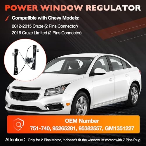 751-740 Power Window Regulator with Motor(2 Pins) Front Right Passenger Side