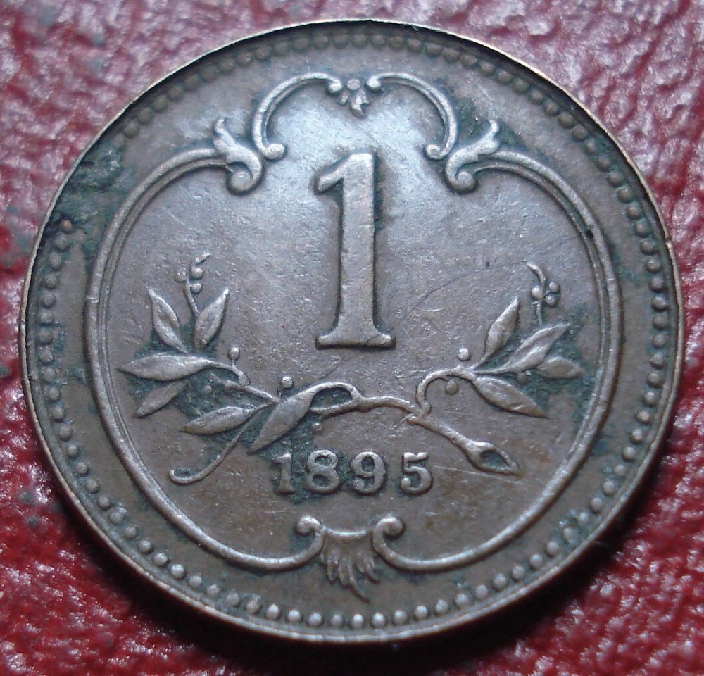 1895 AUSTRIA 1 HELLER IN VF CONDITION