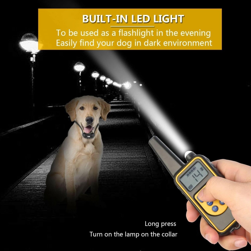 Multi-Dog Training System: 3 Rechargeable Shock Collars with Long Remote Range