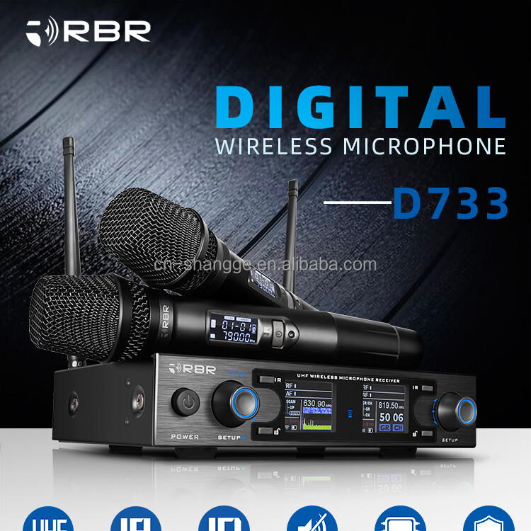 Rechargeable Handheld Design Digital Professional Wireless Microphone Mic System