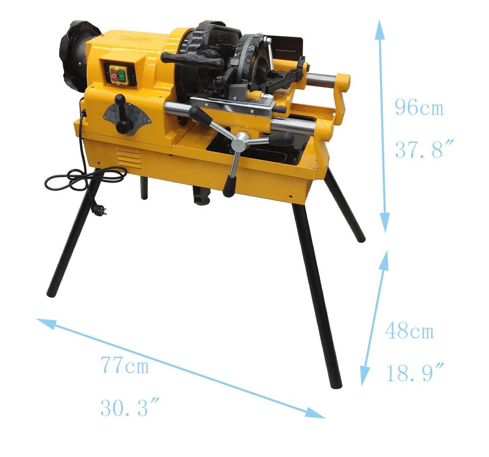 Electric Threading Cutter Pipe Cutting Threader Machine 1/2"-3" w/NPT/BSPT Dies