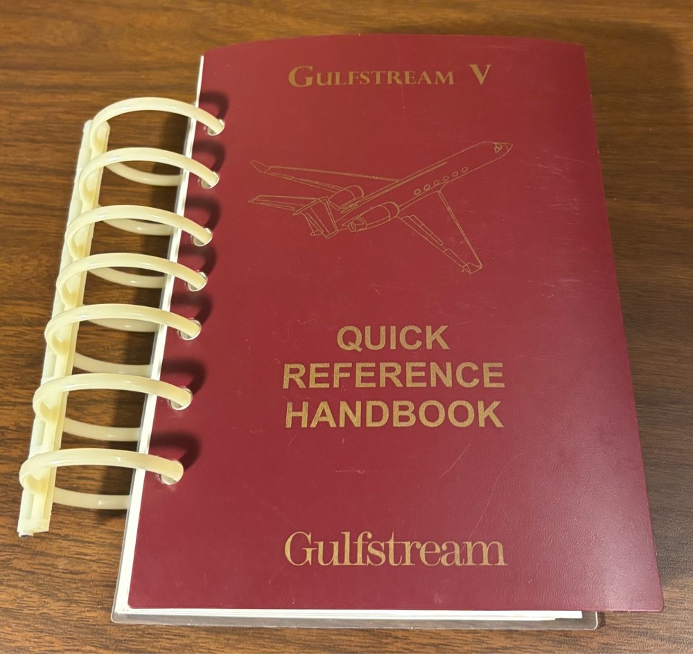 Gulfstream V Quick Reference Handbook GAC-AC-GV-OPS-0003 (2008) spiral-bound