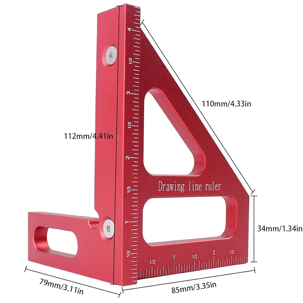 Versatile Multi-Angle Measuring Ruler - Essential Tool for DIY and Engineering