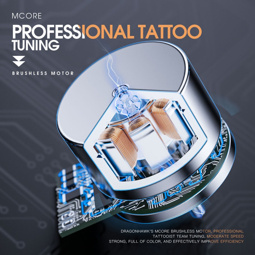 Smart Screen Display Wireless Rotary Tattoo Brushless Motor Pen Machine Kit