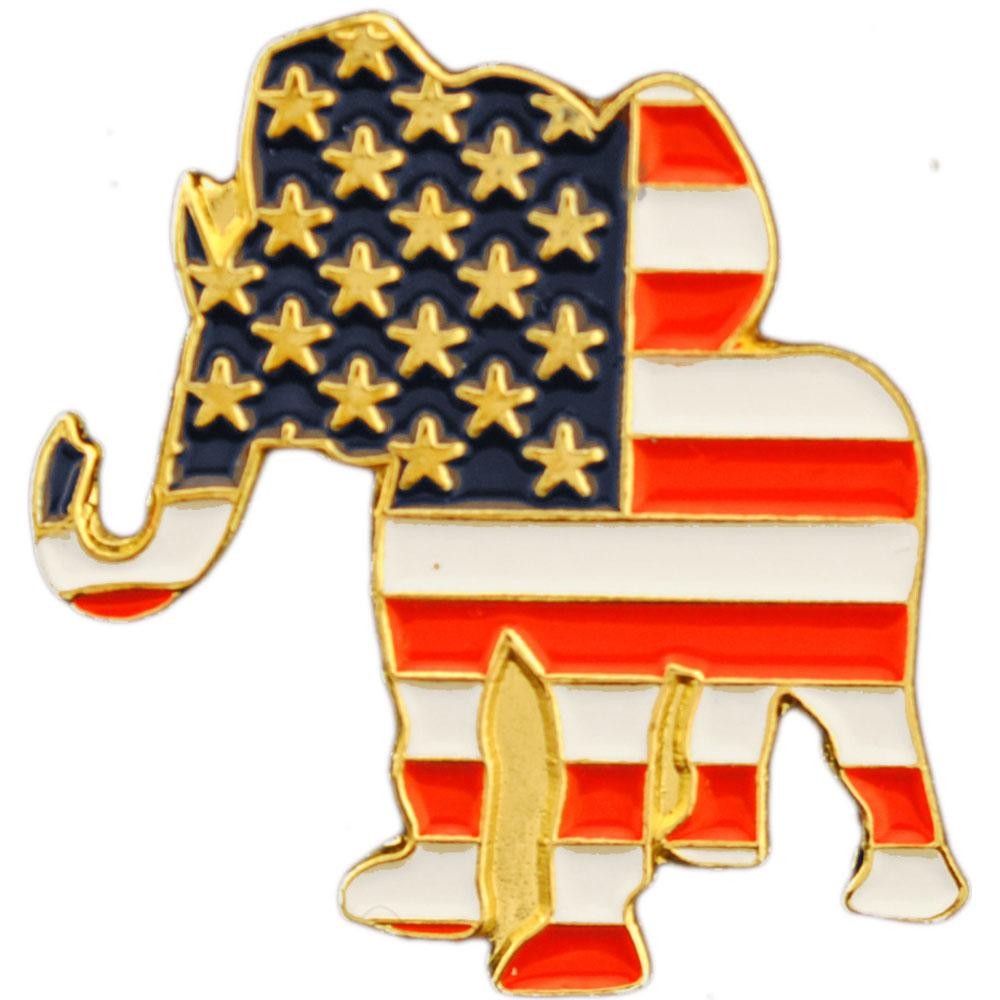 Republican Elephant Pin 1"