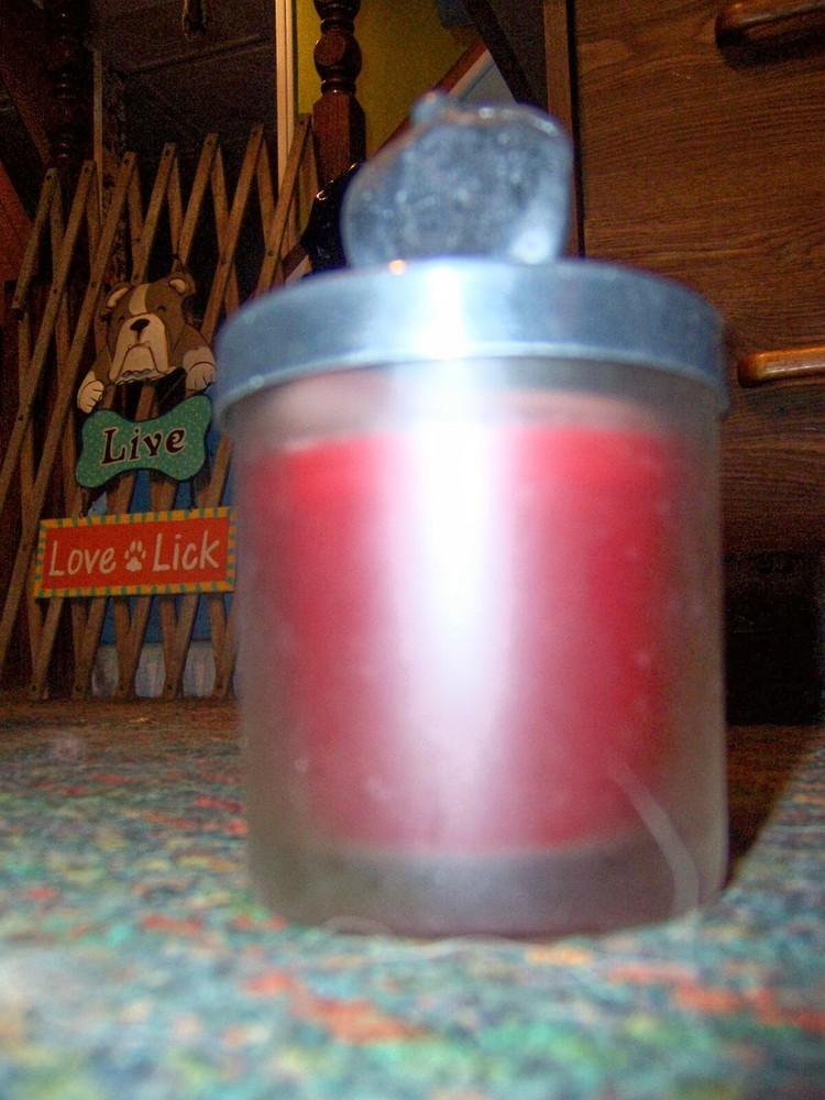 Apple Jar Candle w/Apple Designed Silver Metal Lid