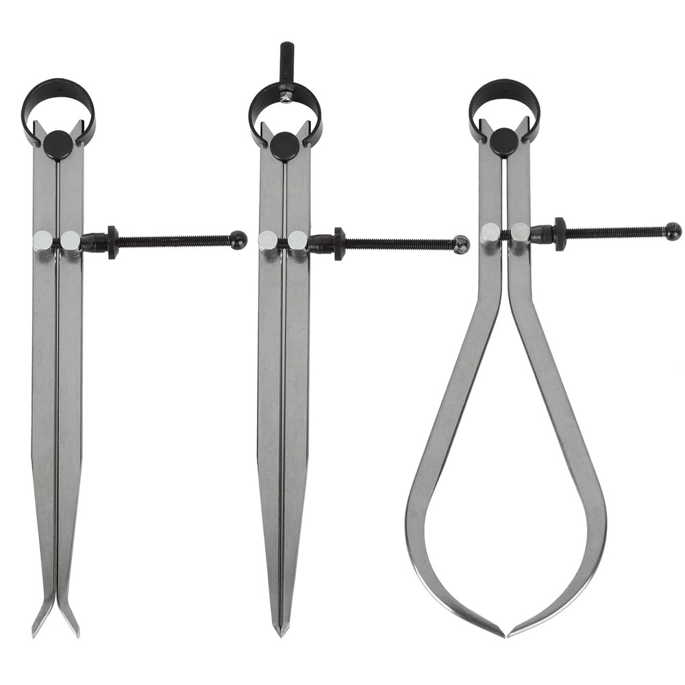 3 Piece Spring Caliper/Divider Set, 8 inches Inside Outside Divider...